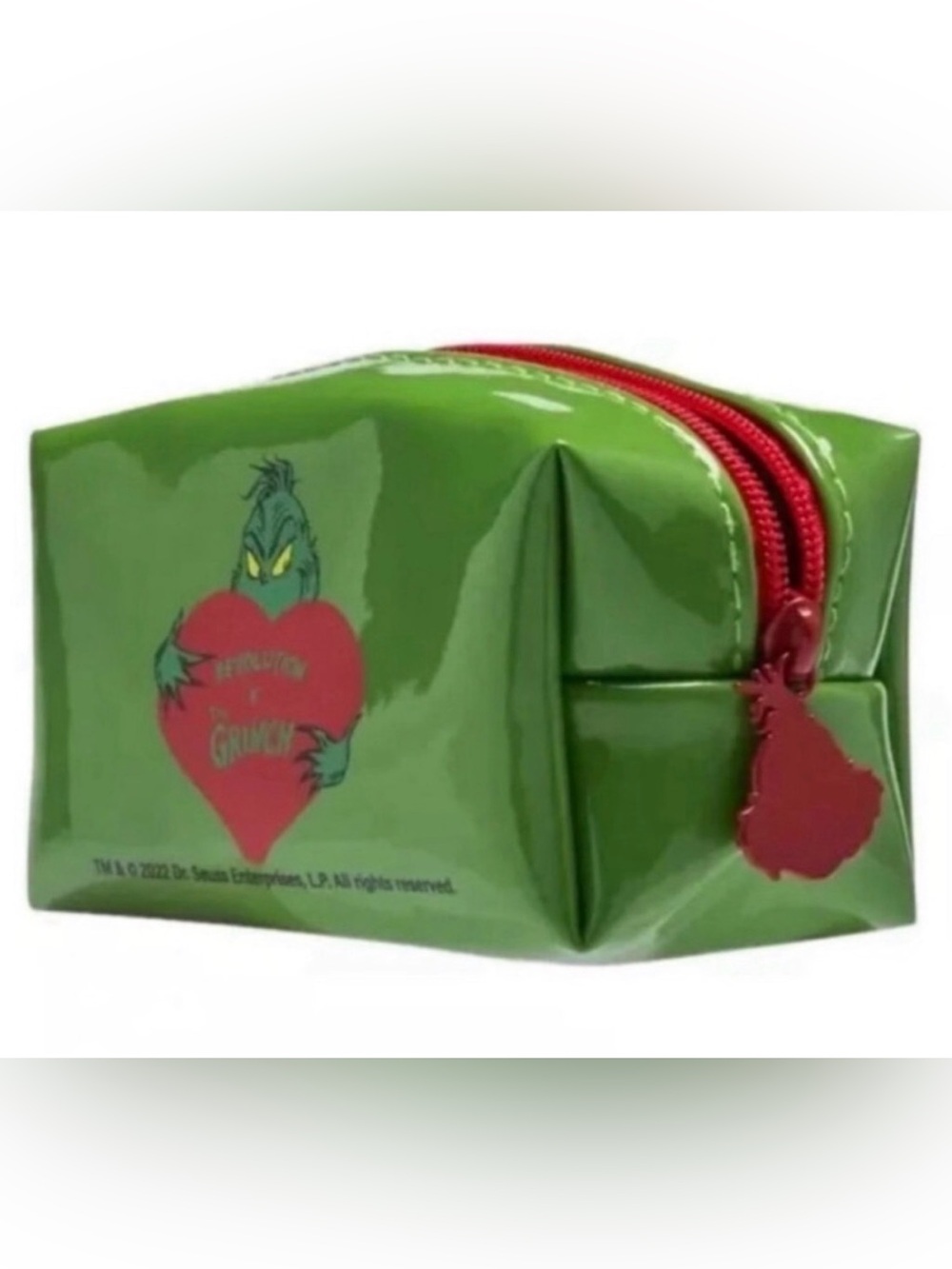 Grinch x Revolution
Collaborative Limited
Green Heart Cosmetic Pouch
Red Zip NWT